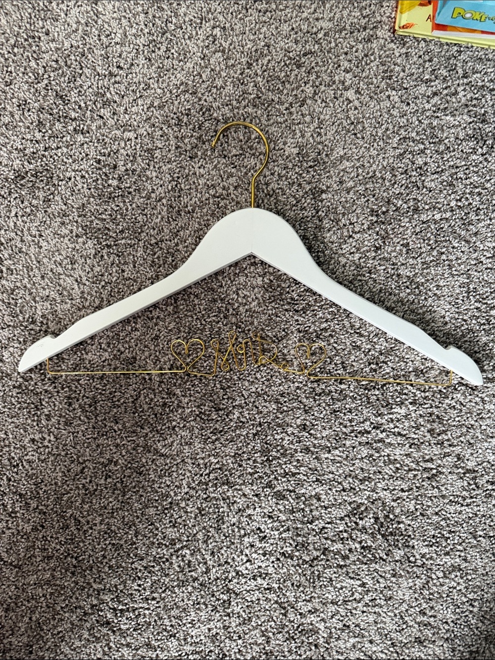 White and Gold Decorative Wedding Hanger